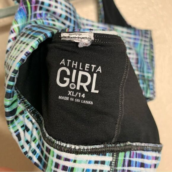 Athleta girl upbeat sport bra colorful black - Picture 4 of 7